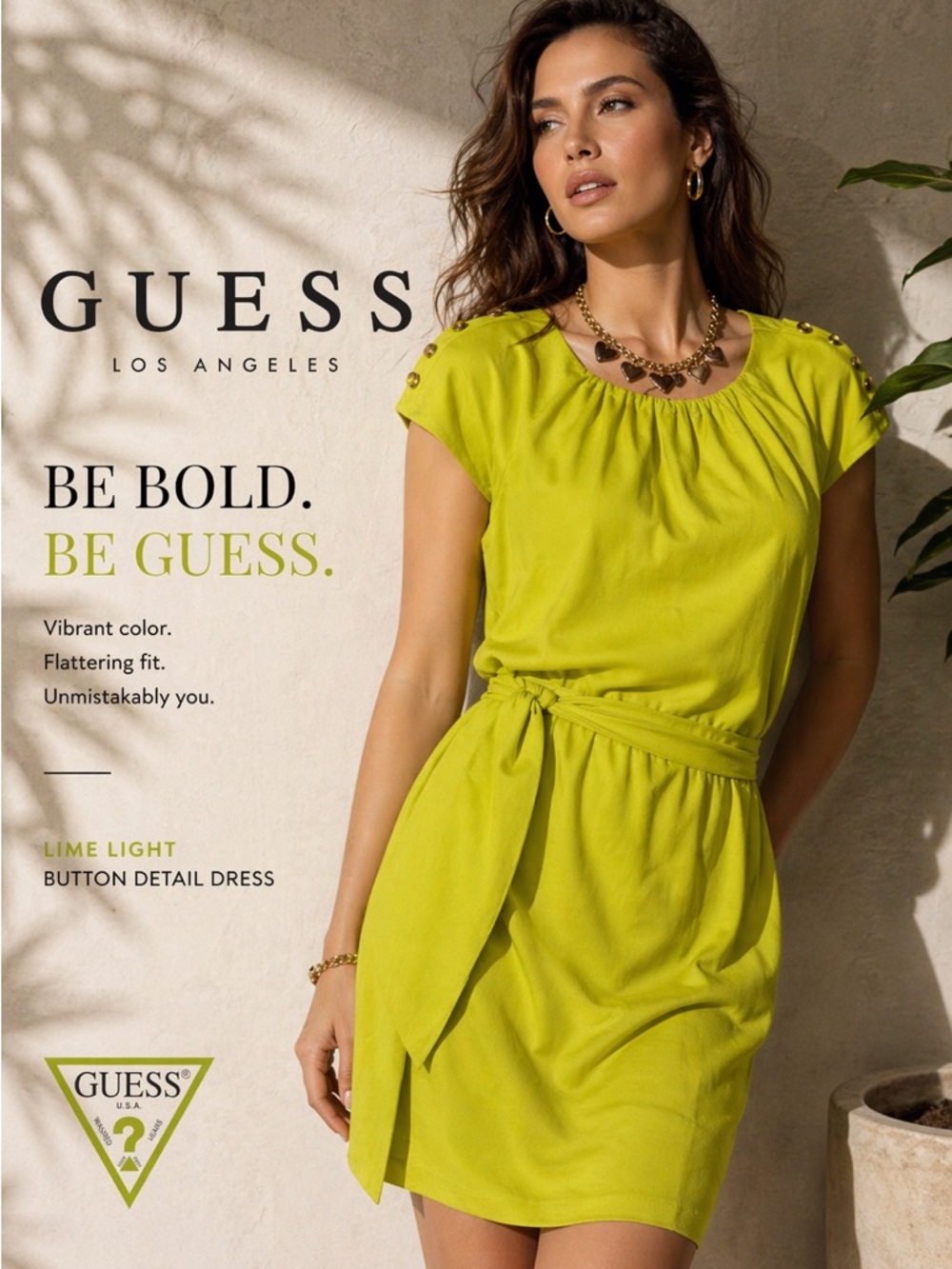 Guess Vibrant Lime Mini Dress size 6‎
